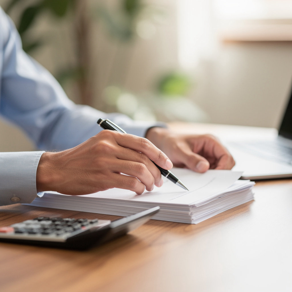 Nguyen Nam Tax Services professional tax preparation with documents and calculator in San Diego